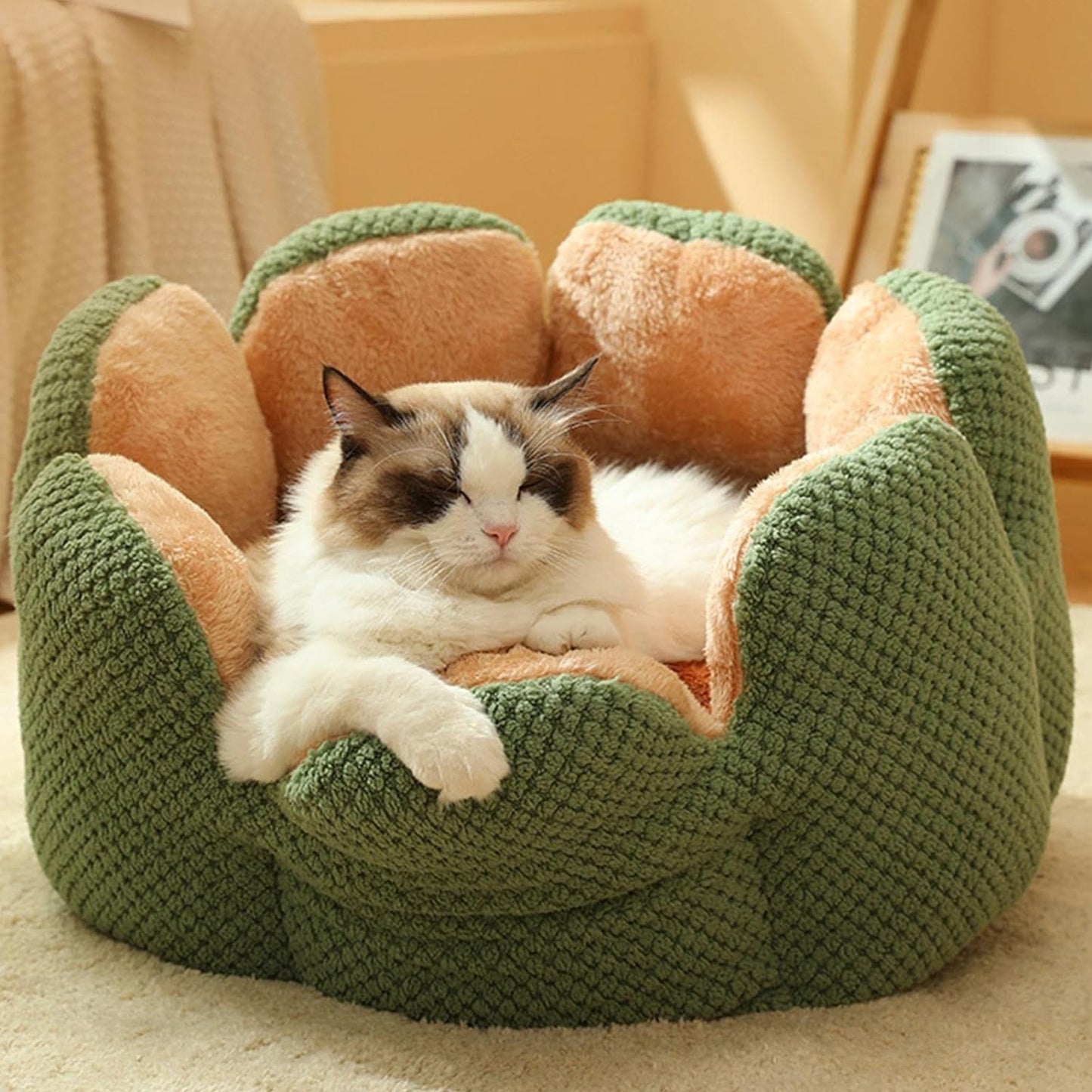 Blomsterbed - Mjuk rymlig kattsäng